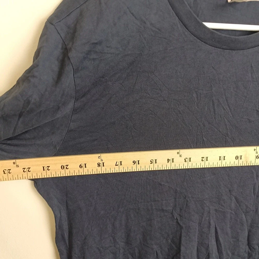 The North Face Long Sleeve Tee Mens Medium Blue Excellent Logo Cotton Shirt